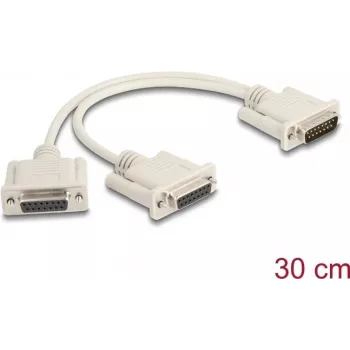DeLOCK 65833 nuoseklusis laidas smėlio spalvos 0,3 m DB-15 2 x DB-15