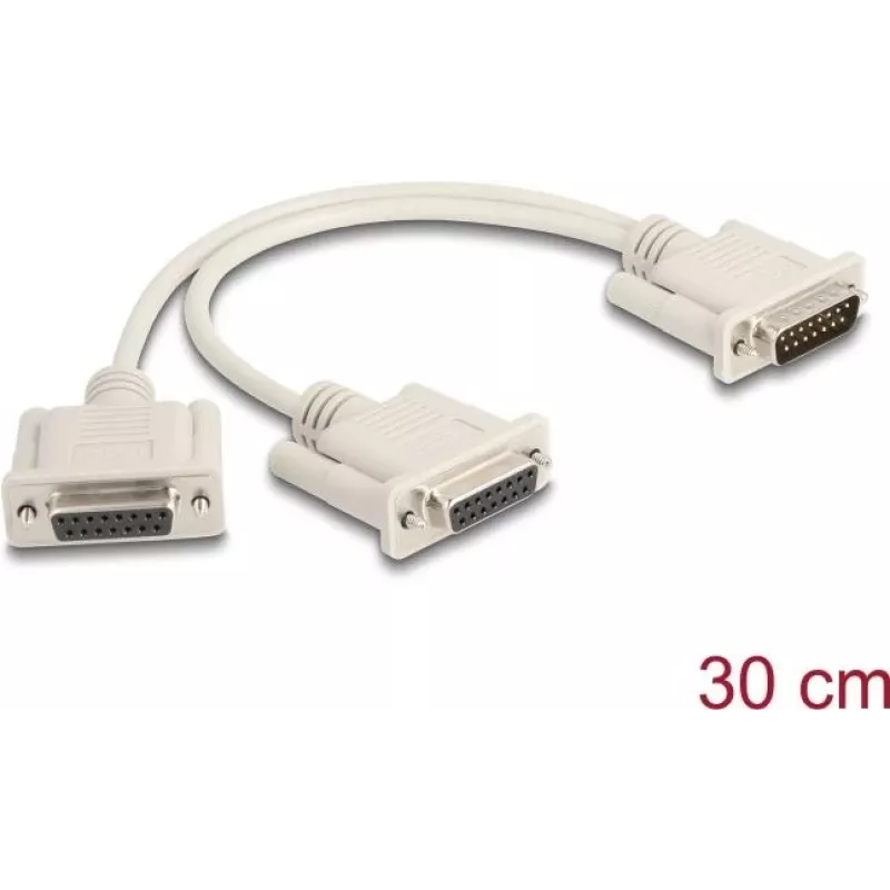 DeLOCK 65833 nuoseklusis laidas smėlio spalvos 0,3 m DB-15 2 x DB-15
