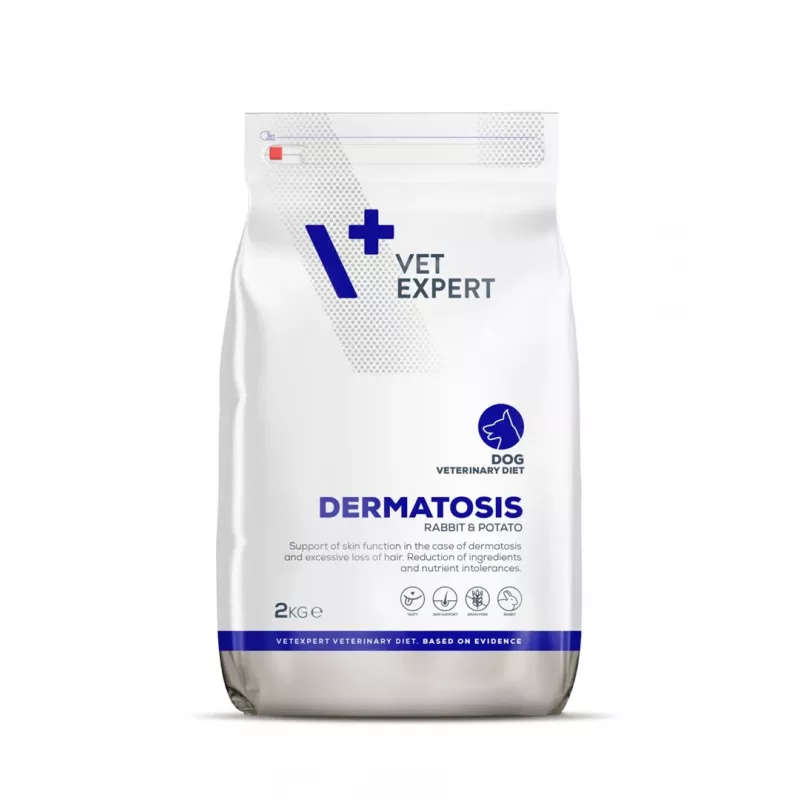 Sausas šunų maistas VETEXPERT Veterinary Diet Dermatosis Rabbit & Potato 2 kg — suaugusiems, monoproteinas, be grūdų/glitimo/sojų