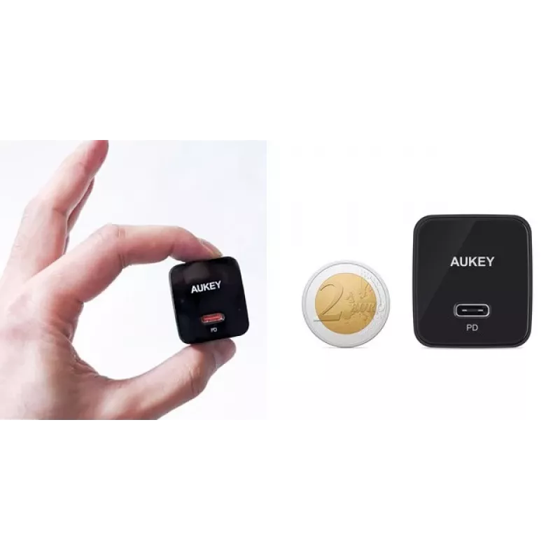 Sieninis įkroviklis Aukey PA-Y20S 20W USB-C Power Delivery, kompaktiškas vieno prievado