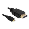 DeLOCK - Vaizdo / garso kabelis - HDMI - 32 AWG - HDMI, 19 kontaktų (M) - 19 kontaktų Micro-HDMI (M) - 3 m (82663)