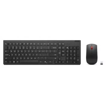 Belaidis klaviatūros ir pelės rinkinys Lenovo Essential Wireless Combo Gen2 — juodas, kompaktiškas išdėstymas, belaidis ryšys