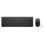 Belaidis klaviatūros ir pelės rinkinys Lenovo Essential Wireless Combo Gen2 — juodas, kompaktiškas išdėstymas, belaidis ryšys