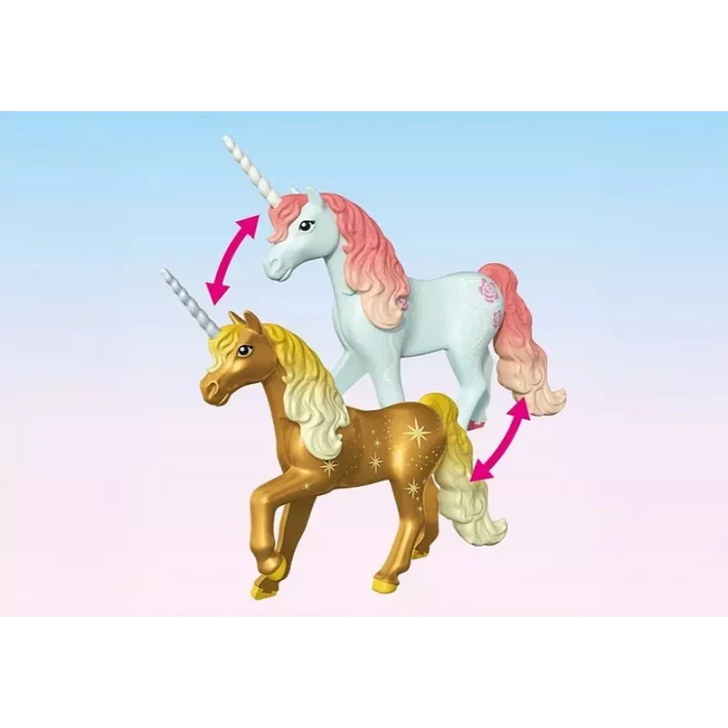 Figūrų rinkinys Princess Magic 71838 Jaukus fėjų namelis ir auksinis vienaragis