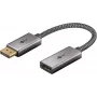 Plus DisplayPort > HDMI adapterio kabelis, 4K @ 60Hz (Pilkas, 20 cm, 32 Gbit/s)