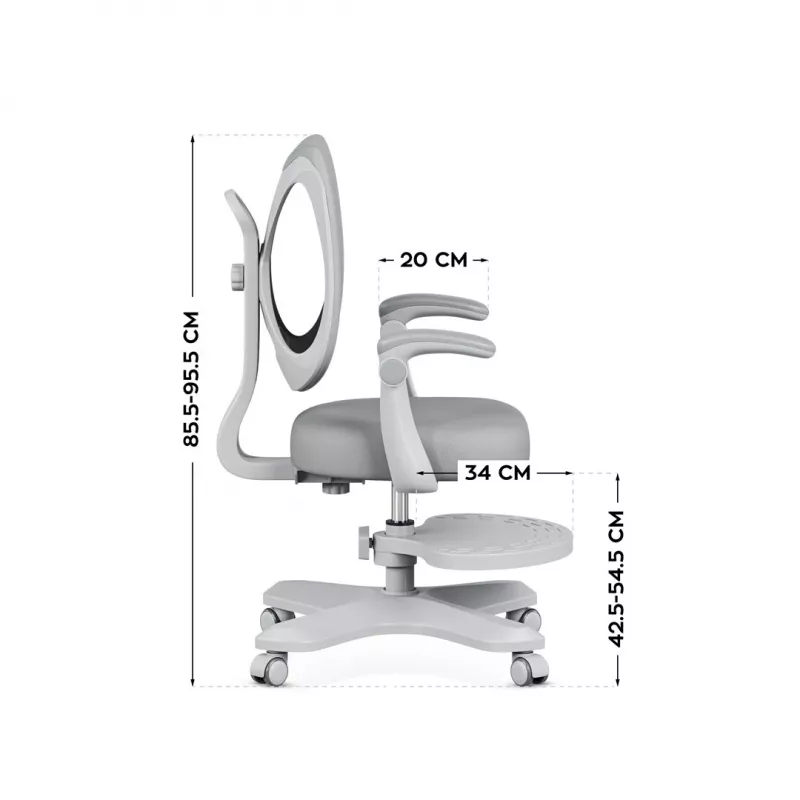 Biuro pasukama kėdė mark adler Junior 4.6 Pilka — kompaktiška ergonomiška darbo kėdė