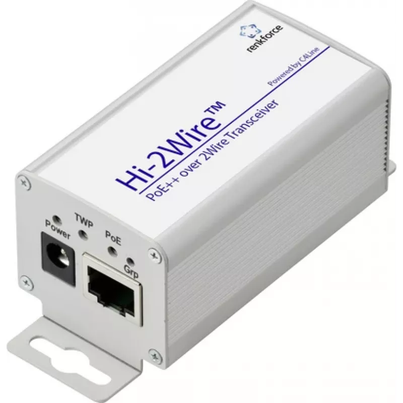 Renkforce RF-6861940 PoE++ per 2 laidų siųstuvas-imtuvas 2 laidų diapazonas maks. 300 m 1 vnt. 100 (RF-6861940)