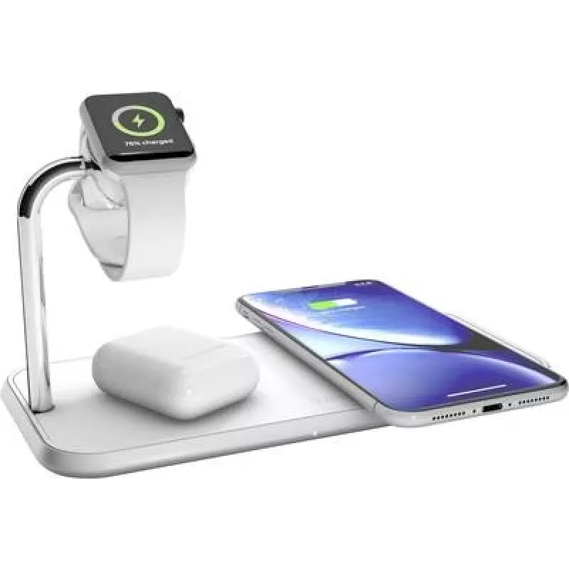 Zens Dual+Watch aliuminis belaidis įkroviklis - indukcinis įkrovimo kilimėlis + kintamosios srovės maitinimo adapteris