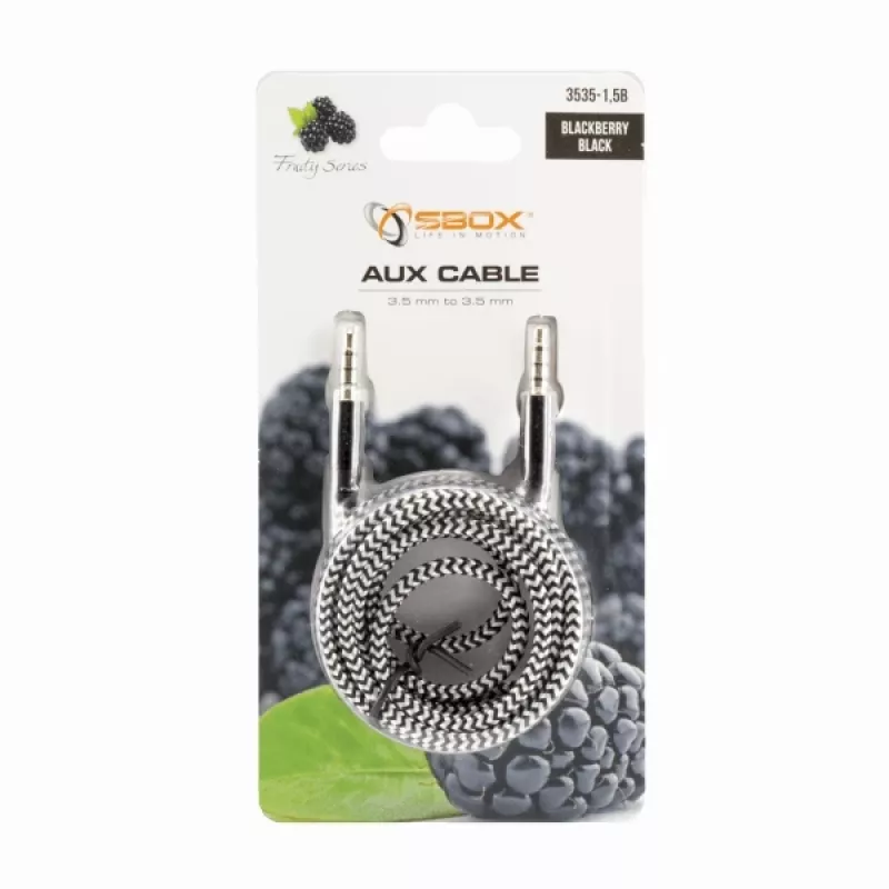 Sbox AUX laidas 3,5 mm į 3,5 mm Juodaberry juodas 3535-1.5B