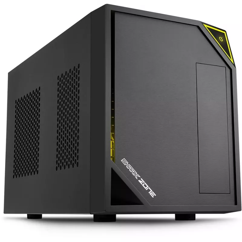 PC korpusas Sharkoon SHARK ZONE C10 Mini-ITX, juoda, geltona