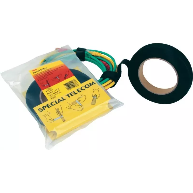 Juosta kabeliams rišti 3M FE510090304 (juoda), temperatūros diapazonas -10°C iki 80°C, 10 m × 20 mm
