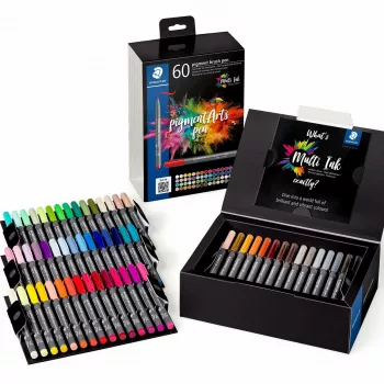Šepetėliniai rašikliai Staedtler Pigment Arts 60 vnt.
