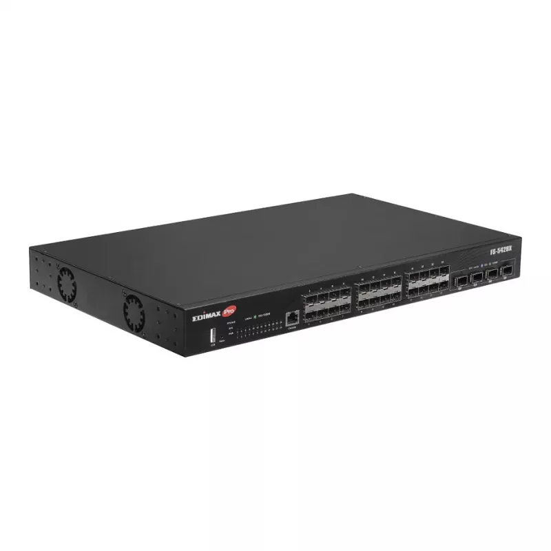 Tinklo komutatorius EDIMAX FS-5428X — 24 Gigabit SFP prievadai, 4 × 10GbE SFP+ prievadai