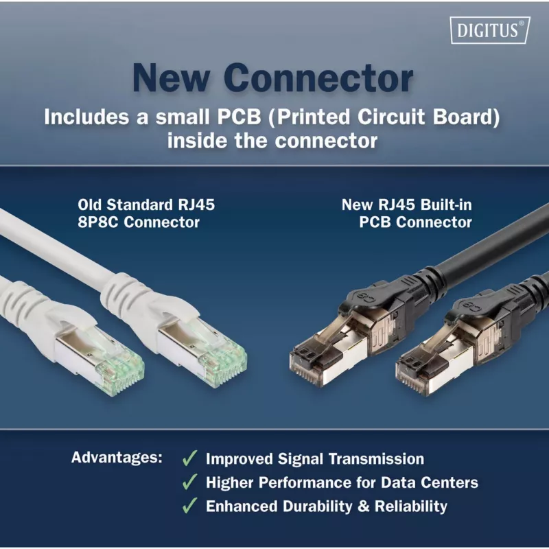 komutacinis kabelis Digitus CAT 8.1 S/FTP RJ45 5m Juodas