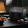 Oro gruzdintuvė Petra PT4750BLKVDEEU7, dviejų kamerų, 3,7 l talpa, juoda