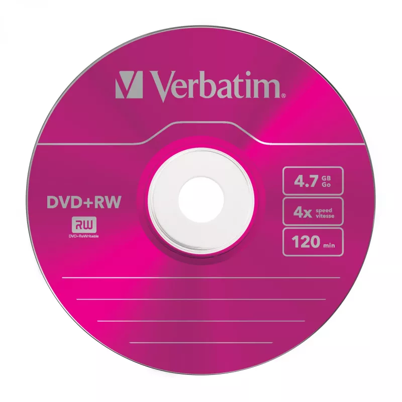 VERBATIM 43297 Verbatim DVD+RW plonas dėklas 5 4,7 GB 4x spalvotas