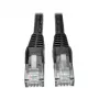 Eaton Tripp Lite Series Cat6 Gigabit Snagless Molded (UTP) Ethernet laidas (RJ45 M/M), PoE, juodas, 5 pėdos (1,52 m) - komutacinis kabelis - RJ-45 (V) į RJ-45 (V) - 1,52 m - UTP - CAT 6 - Mou