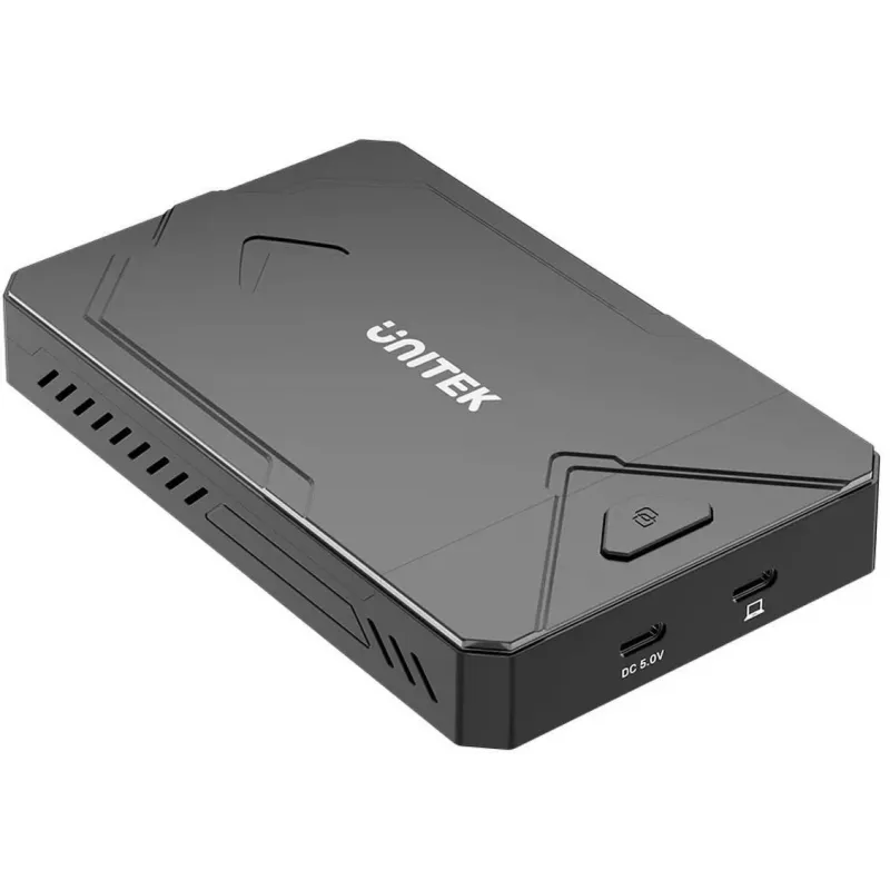 Išorinis saugojimo diskų korpusas Unitek S1229CBK01, skirtas M.2 NVMe ir SATA SSD, juodas
