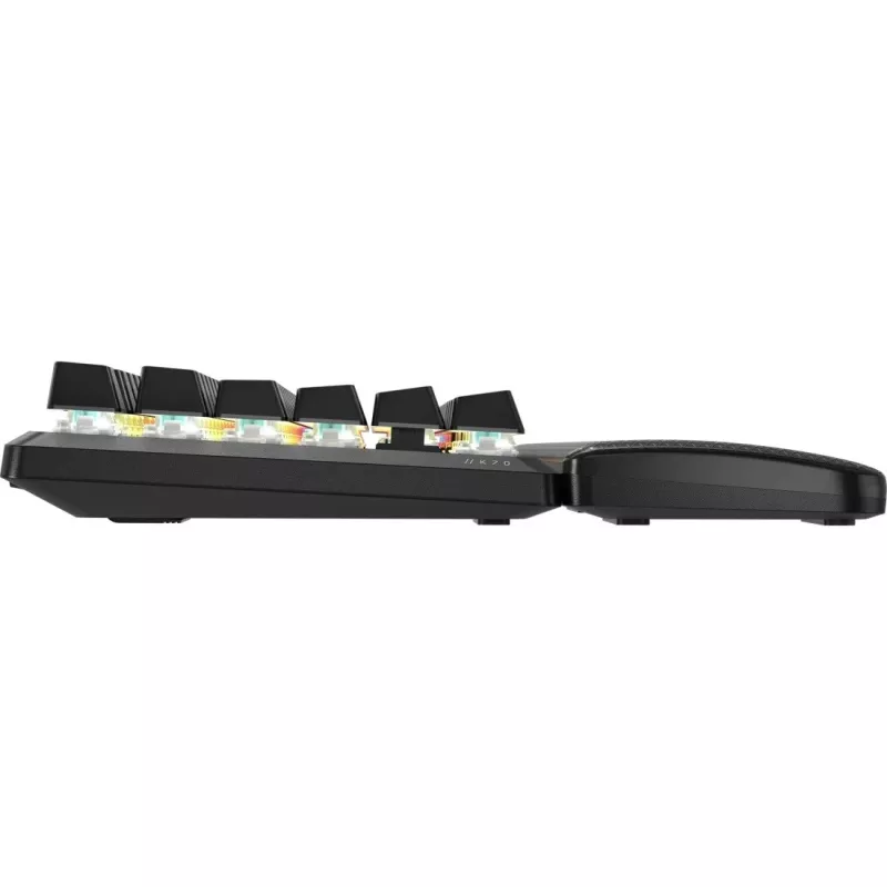 Mechaninė be skaitmeninės dalies klaviatūra CORSAIR K70 PRO TKL — RGB foninis apšvietimas, kompaktiškas išdėstymas