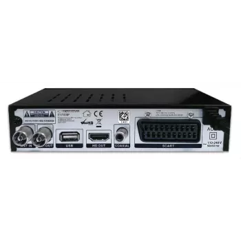 Televizoriaus priedėlis ESPERANZA EV106R kabelinis imtuvas DVB-T2 / DVB-C HEVC H.265, HDMI, USB, PVR, Dolby Digital, 174–790 MHz, juodas