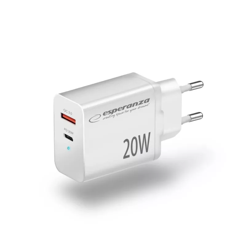 Esperanza EZC105W tinklo įkroviklis 20W Baltas