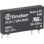 Finder kietojo kūno PCB relė, serija 34 34.81.7.024.8240, apkrovos srovė 2 A, perjungimo įtampa 230 V/AC (34.81.7.024.8240)
