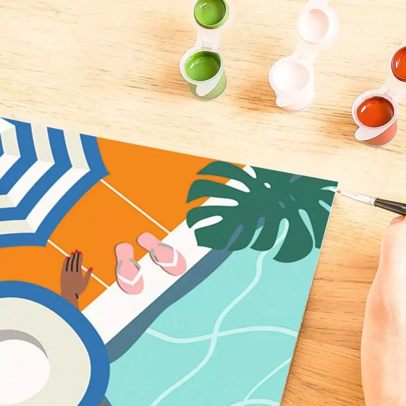 Tapybos pagal numerius rinkinys Ravensburger CreArt – Pool Time (tapybos rinkinys, modelis 25523)