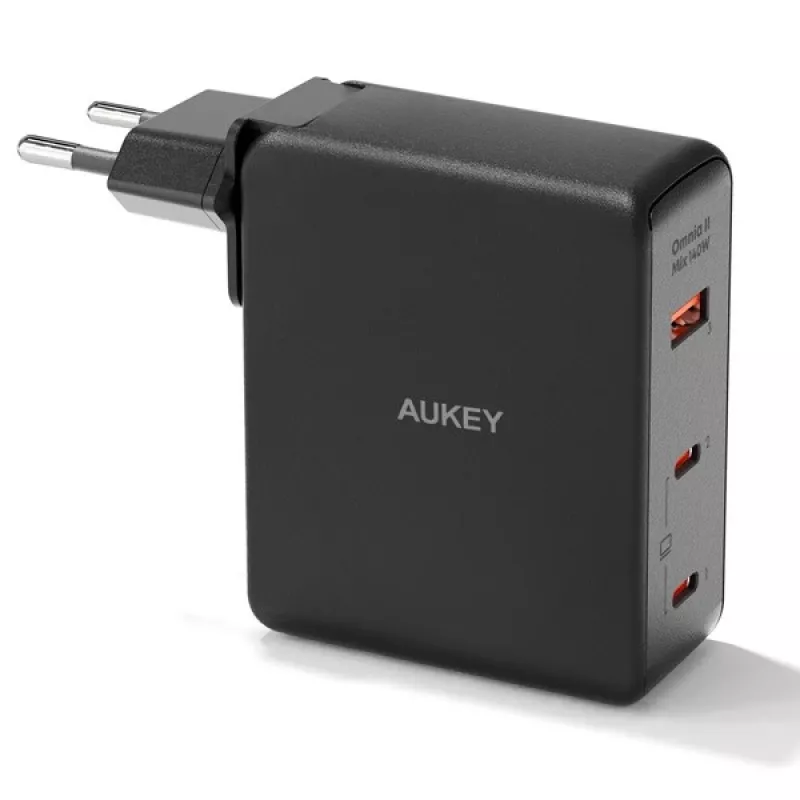 Sieninis įkroviklis Aukey PA-B7O, 3×USB, GaN technologija