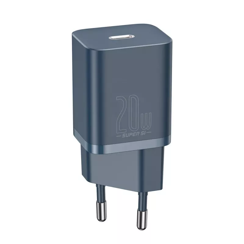 Baseus Super Si maitinimo adapteris su USB-C į Lightning laidu 20W Mėlynas