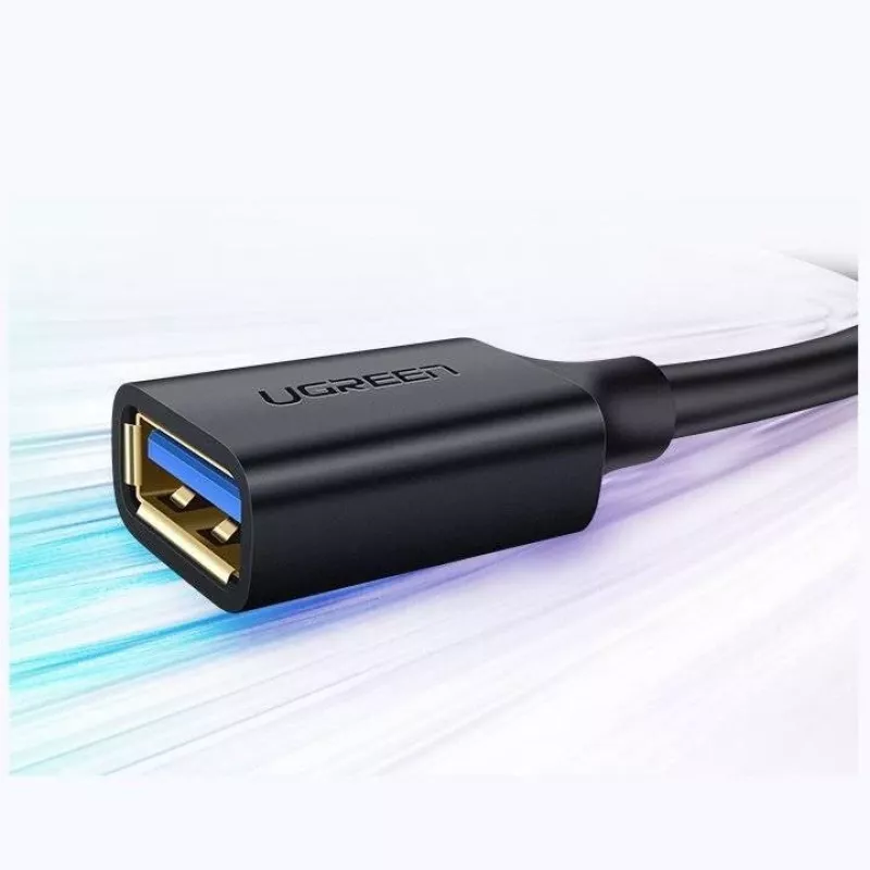 USB 3.0 prailginimo kabelio adapteris UGREEN 10368B — USB A lizdas į USB A kištuką, 1 m, juodas