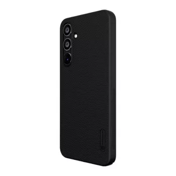 Apsauginis telefono dėklas Nillkin Super Frosted Shield Pro, skirtas Samsung Galaxy A35 — plonas juodas, galinė ir šoninė apsauga, tikslūs išėmimai