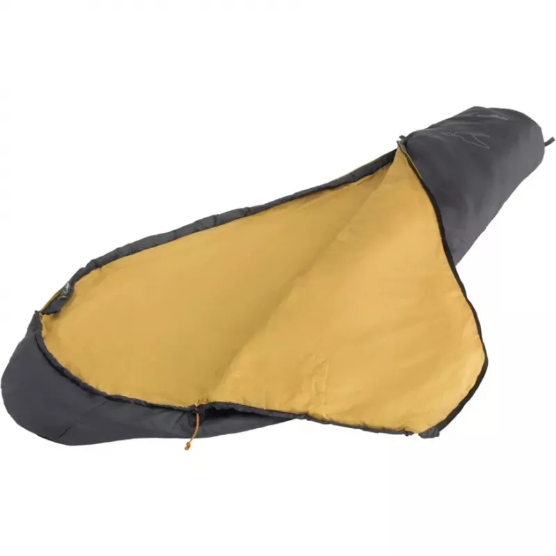 Miegmaišis easy camp Falcon I Mummy 10°C pilkas – lengvas vienvietis mumijos formos miegmaišis, komfortas 10°C