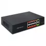 Tinklo komutatorius QOLTEC FAST Ethernet PoE 8xRJ45 su 2xRJ45 aukštyninio ryšio prievadais (modelis 52290)