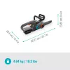 Akumuliatorinis grandininis pjūklas PowerSaw 250/18V P4A paruoštas naudoti rinkinys (pilka/turkio spalvos, ličio jonų akumuliatorius 2,5Ah P4A, POWER FOR ALL ALLIANCE)