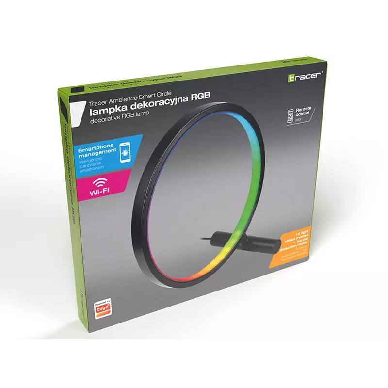 Stalinė lempa TRACER Ambience Smart Circle LED RGB — dekoratyvus išmanusis LED apskritimas