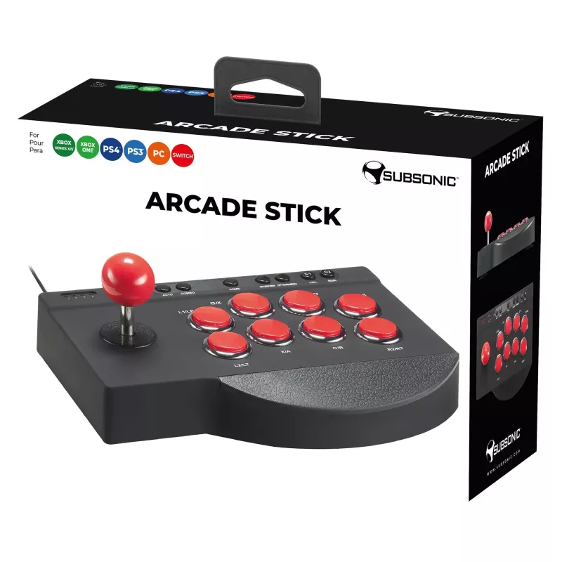 Fightstick Subsonic SA5662 juoda raudona Bluetooth USB PlayStation 4