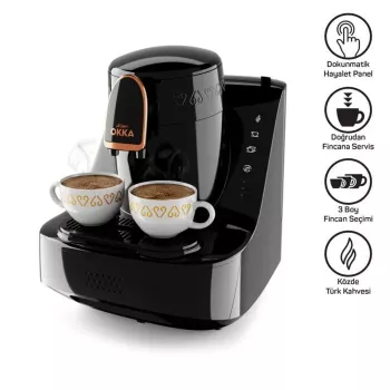 Okka Elite, moka kavos virimo aparatas juodos/chromo spalvos, modelis 2025