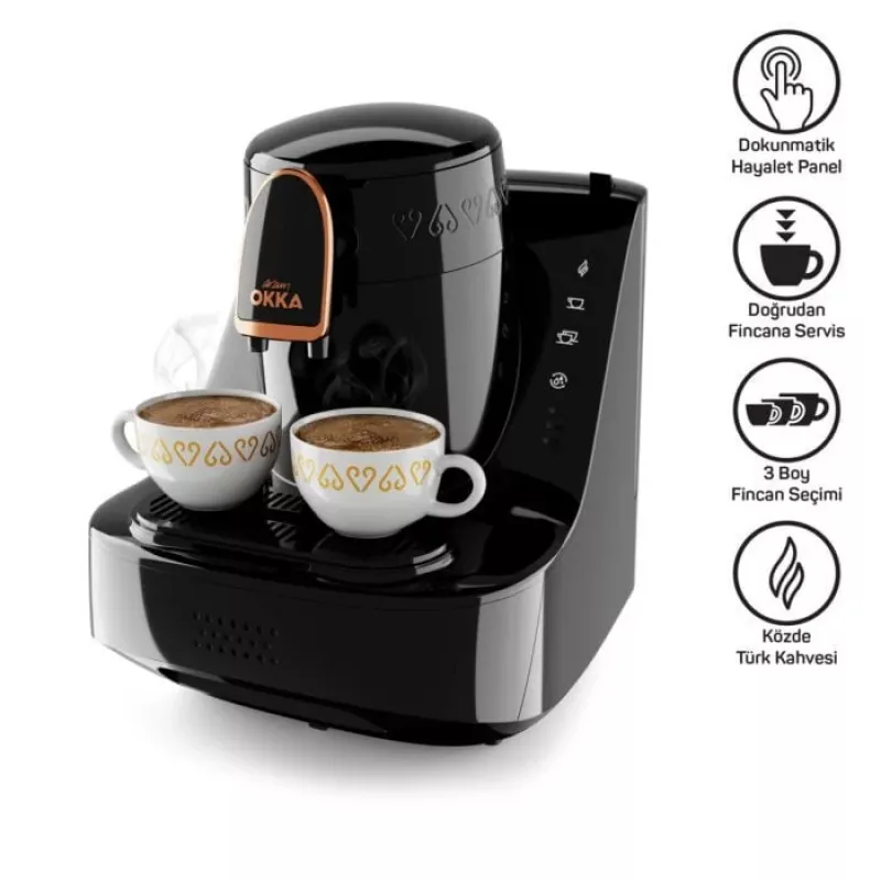 Okka Elite, moka kavos virimo aparatas juodos/chromo spalvos, modelis 2025