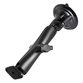 Dvigubas rutulinis laikiklis su siurbimo taurele RAM Mounts Twist-Lock, aliuminis, juodas