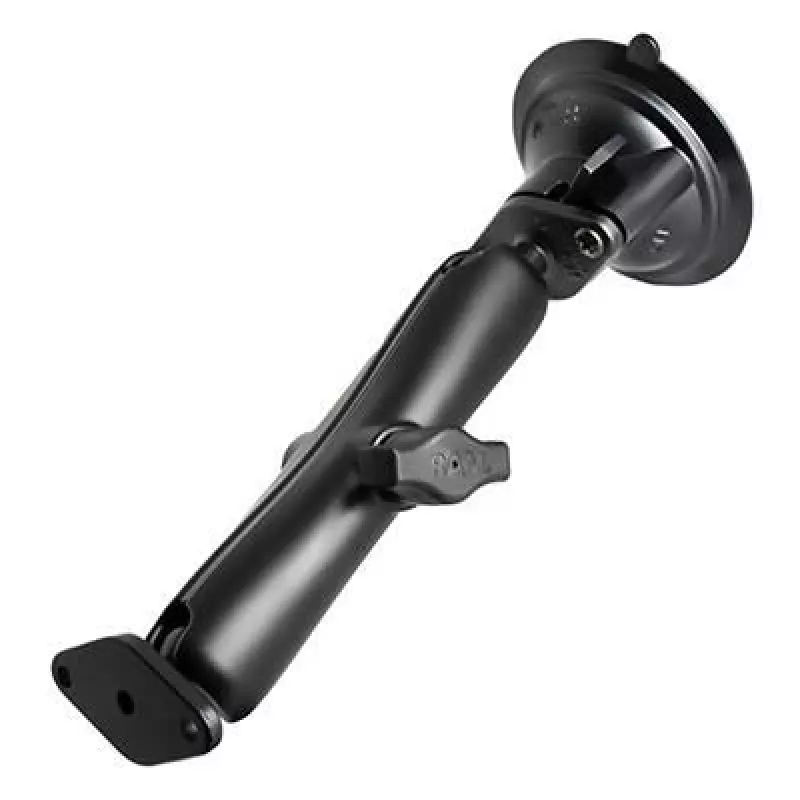 Dvigubas rutulinis laikiklis su siurbimo taurele RAM Mounts Twist-Lock, aliuminis, juodas