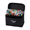 Marker set Extralink MARKERY 60SZT — 60 pcs, brush and bullet tips, colors Juoda/Coral/Mint/Moka/Sky