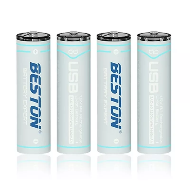 Įkraunamos AA baterijos su USB-C prievadu, 1460 mAh, ličio jonų, 4 vnt.