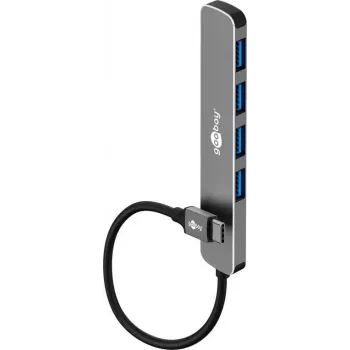 Goobay 79157 - USB-C 3.2 šakotuvas 4 prievadų 5 Gbit/s 4x USB-A 3.2 - Skaitmeninis/Duomenų (79157)