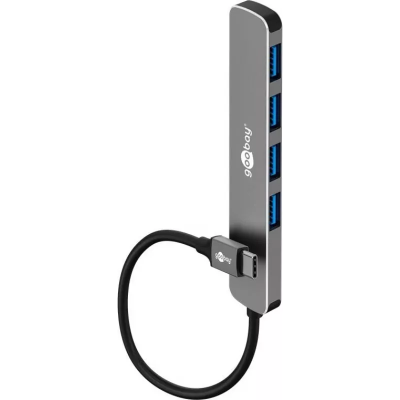 Goobay 79157 - USB-C 3.2 šakotuvas 4 prievadų 5 Gbit/s 4x USB-A 3.2 - Skaitmeninis/Duomenų (79157)