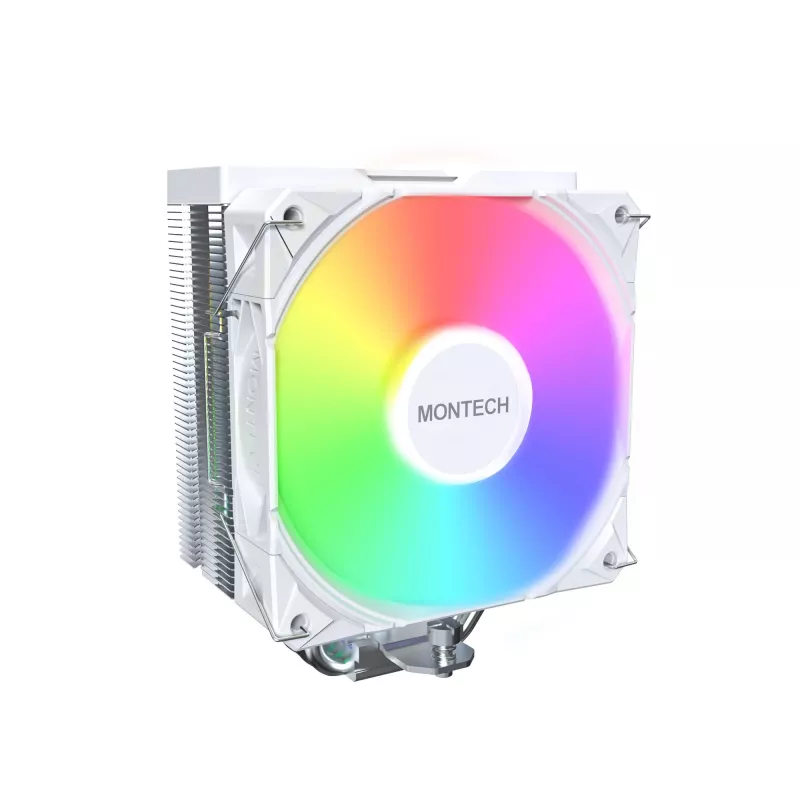 Oro aušintuvas Montech NX400 ARGB 120 mm baltas — 270 W TDP, FDB, 156×74×120 mm