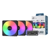 Montech GF120 V2 ARGB kompiuterio korpuso ventiliatoriaus modulis 12 cm juodas 3 vnt.