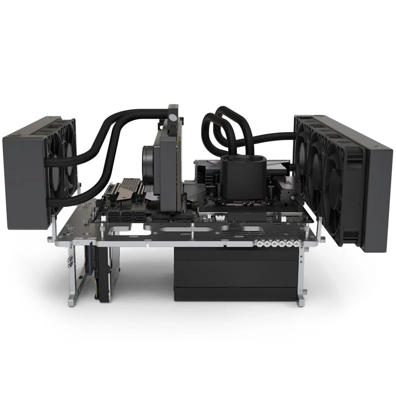 Benchtable korpusas Streacom BC1 V2 – atviras testavimo/stendo korpusas, titano spalva