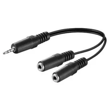 Microconnect AUDLL02 garso kabelis 0,2 m 3,5 mm 2 x 3,5 mm juodas