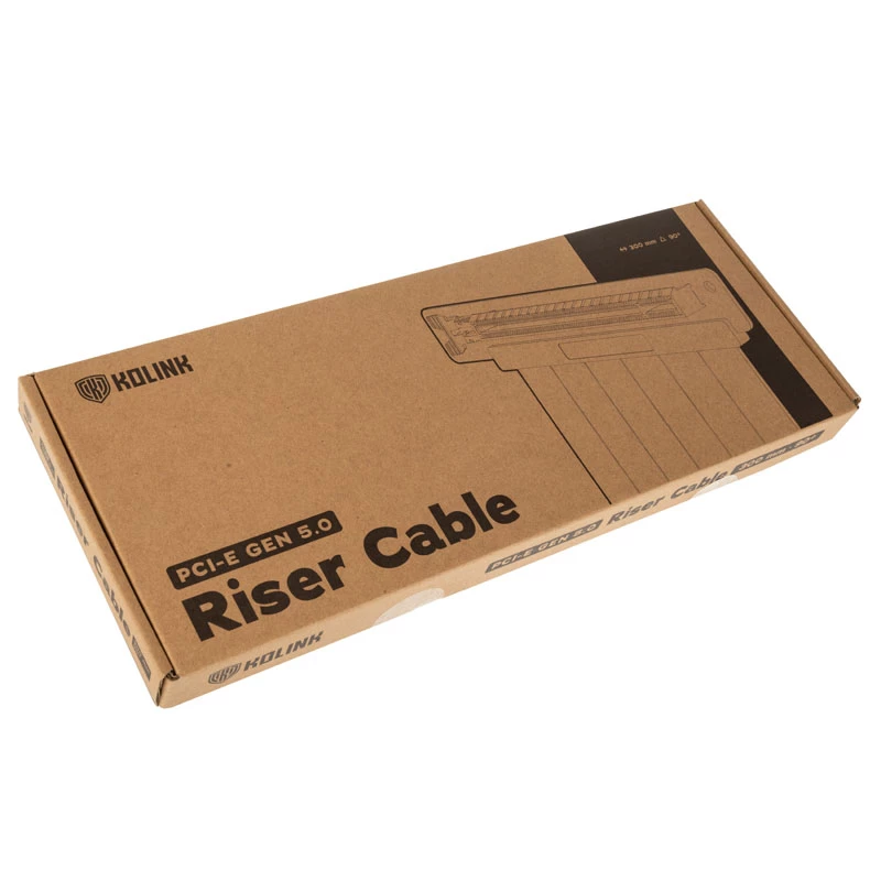 Kolink PCI Express 5.0 x16 į x16 pakėlimo kabelis, 90 laipsnių, juodas – 30 cm