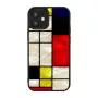 Apsauginis dėklas iKins, skirtas Apple iPhone 12 mini — juodas Mondrian dizainas